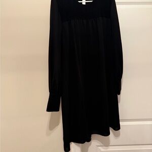 Elie Tahari Black Long-Sleeve A-Line Dress